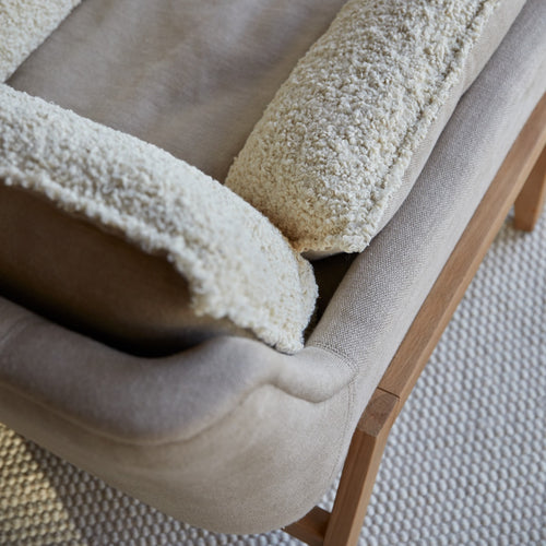 Tikamoon Fauteuil van massief eikenhout en linnen - Beige - vtwonen shop