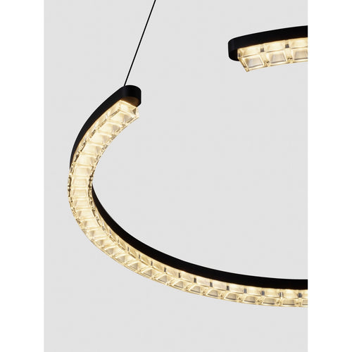 Nova Luce GREAMY Geïntegreerde LED-hanglamp voor plafond, zandkleurig zwart, Triac dimbaar, 30W, 1950lm, 3000K
