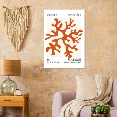 Artfulprints Poster Matisse – Dreamy coral flower orange   - 70x100 cm - Oranje