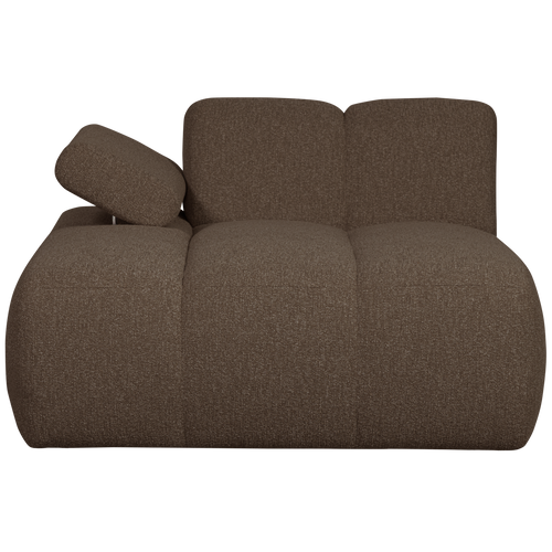 WOOOD chaise longue element links Mojo - Bouclé - Bruin - 74x162x122cm - vtwonen shop