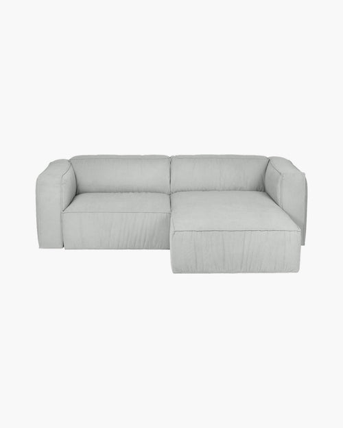 noo.ma Lobi 3-zits hoekslaapbank - Chalk Grey Corduroy, hoek rechts