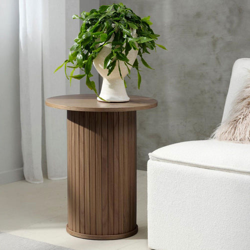Olivine Lenn Ronde Houten Bijzettafel Ø 50 cm - Gerookt Eiken