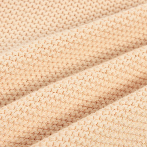 HOME DELUXE Katoenen deken incl. pompons ELIA Beige - 140 x 200 cm - vtwonen shop