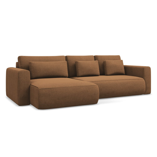LaMiaSofa hoekbank links Perugia - textuurstof - terracotta - 278x149x82