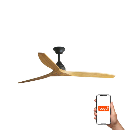 Faro Alo Groot 3-bladig matzwart hout Tuya Smart System