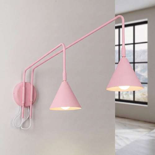 Sollux Lighting Wandlamp NOX 2 roze met schakelaar - 150x80x30cm