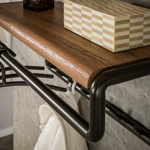 Giga Meubel Kapstok Luno - Bruin Metaal - 8-Haaks - 80x30x33cm - vtwonen shop