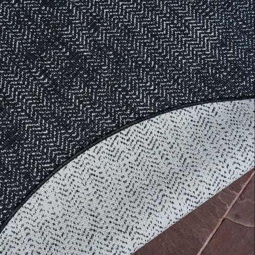 Eva Interior Buitenkleed Dahl Rond - Zwart - Dubbelzijdig