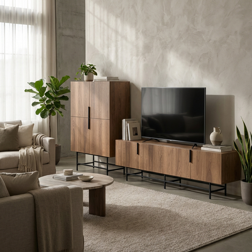 Calicosy - Buffetkast RIMA - donker hout 100x40x128 cm