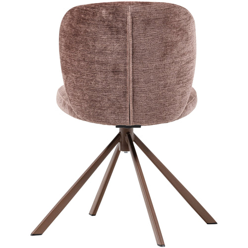 WOOOD eetkamerstoelen Femke - Chenille - Bruin- Set van 2