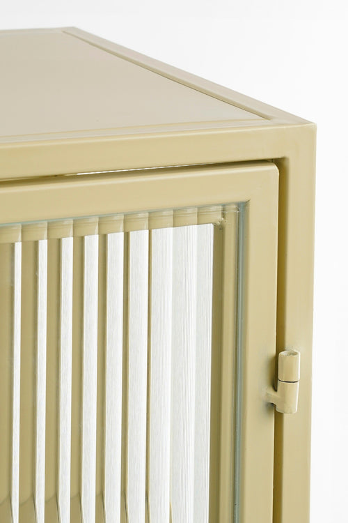 Mica Decorations Clifton Opbergkast met Deuren - L38 x B35 x H90 cm - Metaal - Beige