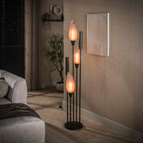 Giga Living Vloerlamp Cocoon - Bruin Glas - Ø35x180cm
