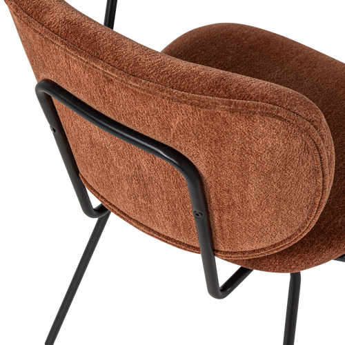 WOOOD eetkamerstoel armleuning roestbruin Brint - Set Van 2 - 80x63x58