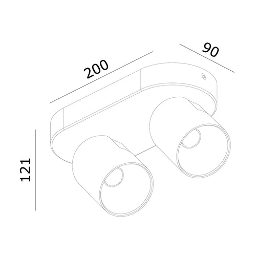 Artdelight spot Houston - 2 lichts - 20  x 12.5   cm - zwart champagne - vtwonen shop