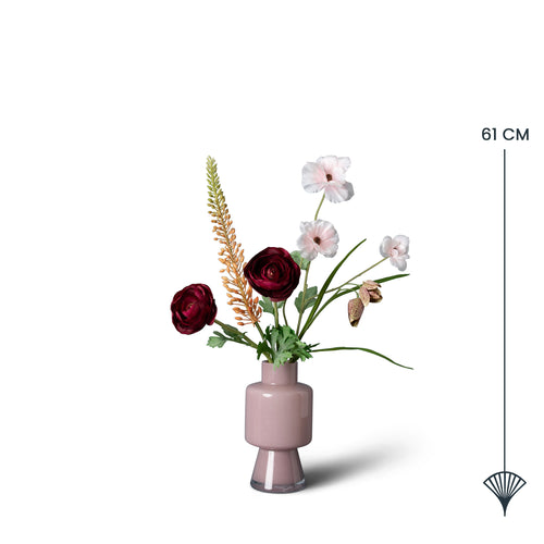 Madame Fleurie Pomeline Petits – Luxe Zijden bloemen Mini Boeket – Stijlvolle Set voor Interieurdecoratie - 11,5cm x 21cm