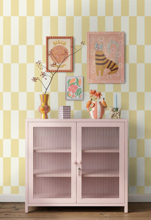 ESTAhome behang strepen pastel geel - 50 x 900 cm - 132150