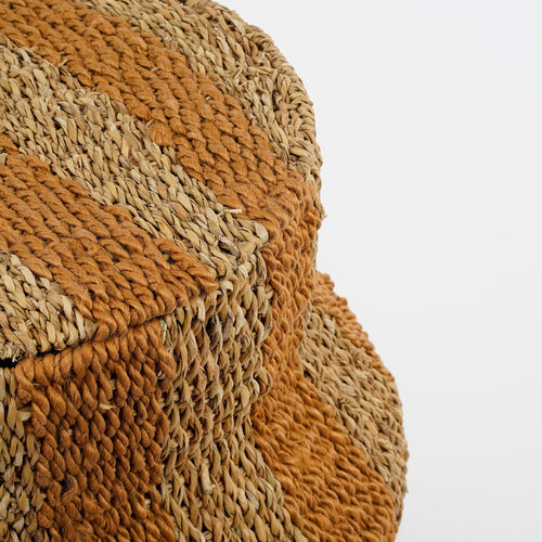 Mica Decorations Tacoma Opbergmand met Deksel - H47 x Ø50 cm - Jute - Geel - vtwonen shop