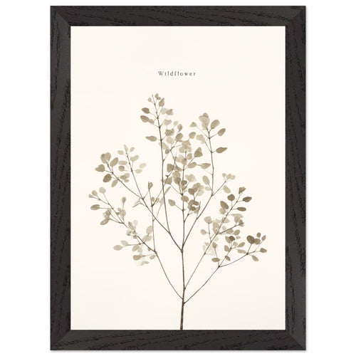 Artfulprints Poster met Lijst Wildflower   - A4 21x29.7 cm - Taupe