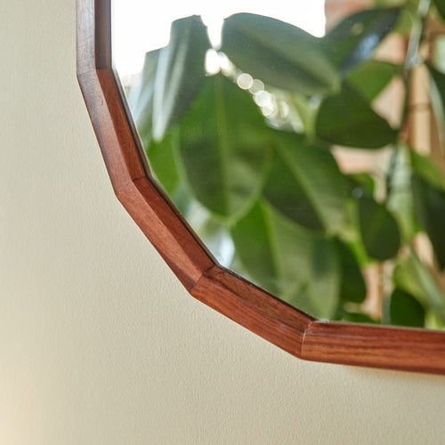 Tikamoon Decoratieve spiegel in massief palissander 80x70 cm - Bruin