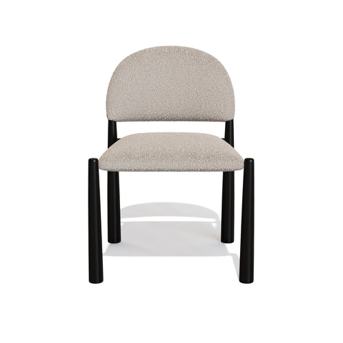 Sia Home - Eetkamerstoel MILO - Bouclette stof - Mol - 53cm - vtwonen shop