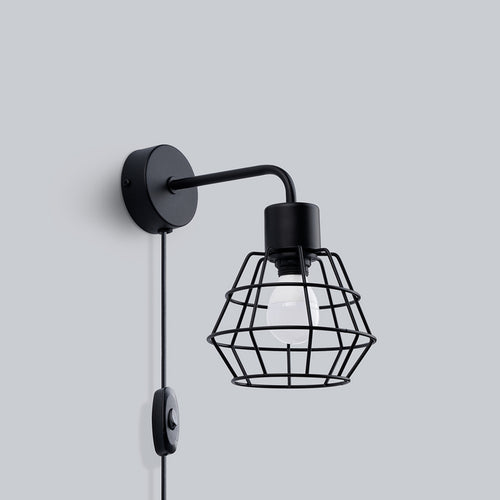 Sollux Lighting Wandlamp SUBA zwart - 15x23x23cm
