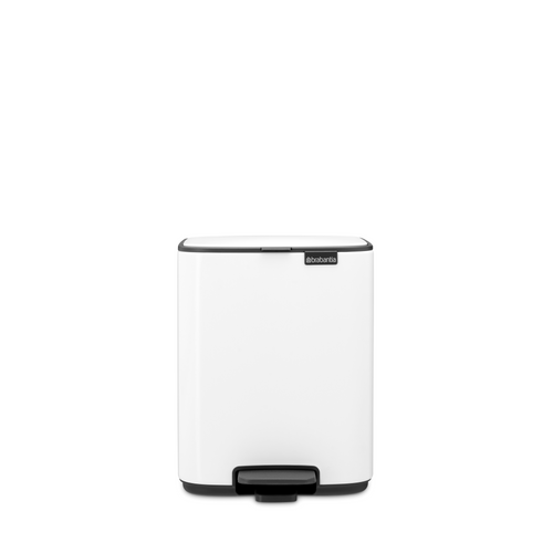 Brabantia Bo Pedaalemmer, 7 liter, stil sluitend, kunststof binnenemmer - White
