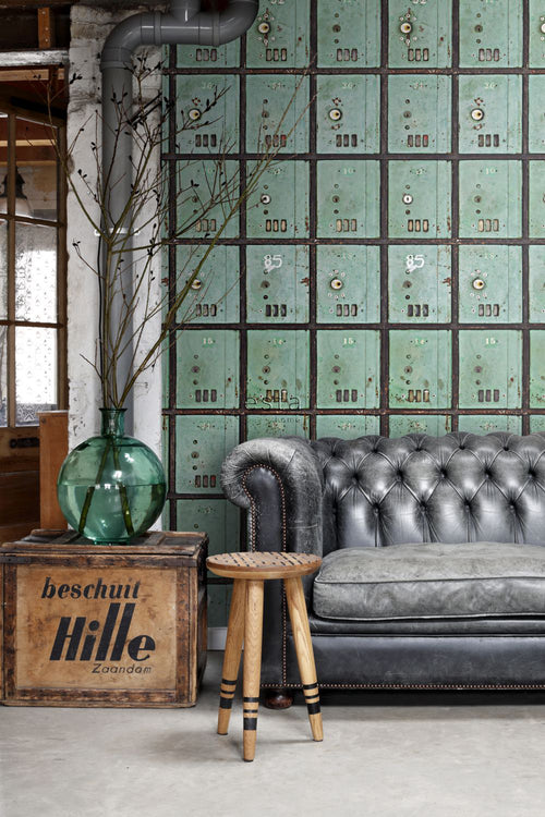 ESTAhome fotobehang brievenbussen zeegroen - 300 x 279 cm - 158204 - vtwonen shop