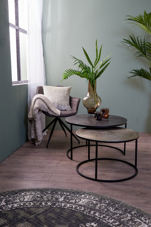 Light & Living tafel  - zilver - 75x75x45 cm