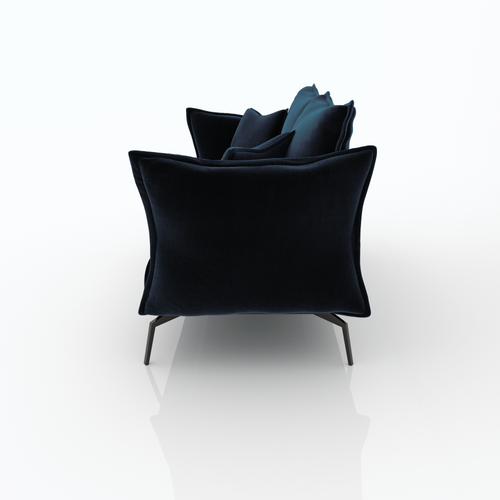 Sia Home - Rechte bank LENNY - Fluweel - Pauwblauw - 210cm - vtwonen shop