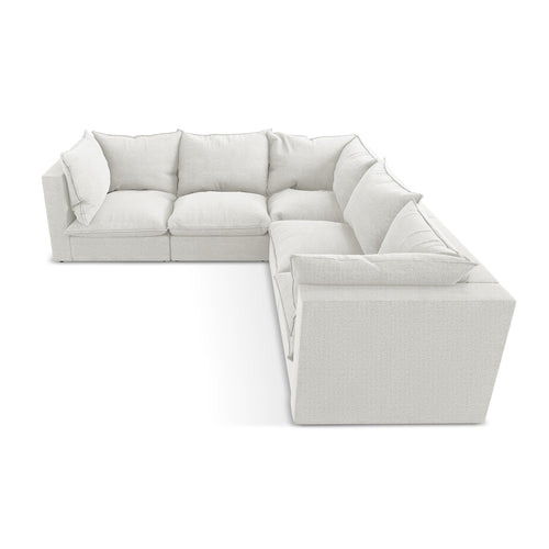 LaMiaSofa Modulaire hoekbank Ravenna - bouclé - wit - 255x255x77