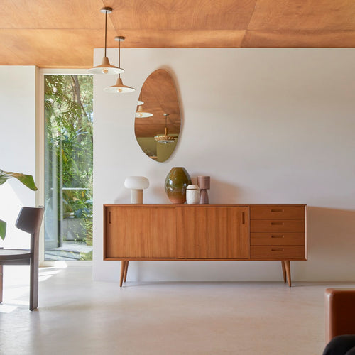Tikamoon Massief mahoniehouten buffet 200 cm - Naturel