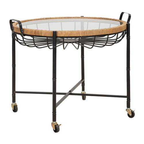 Mauro Ferretti bijzettafel - 70,5x65x57 cm - zwart/bruin