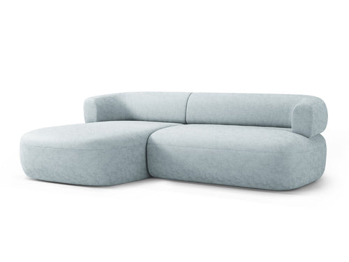 Micadoni linker hoekbank Jenny 5-zits, chenille lichtblauw - 145x225x73cm