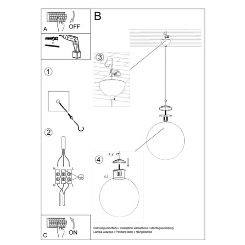 Sollux Lighting Hanglamp UGO 30 goudkleurig - 30x30x120cm