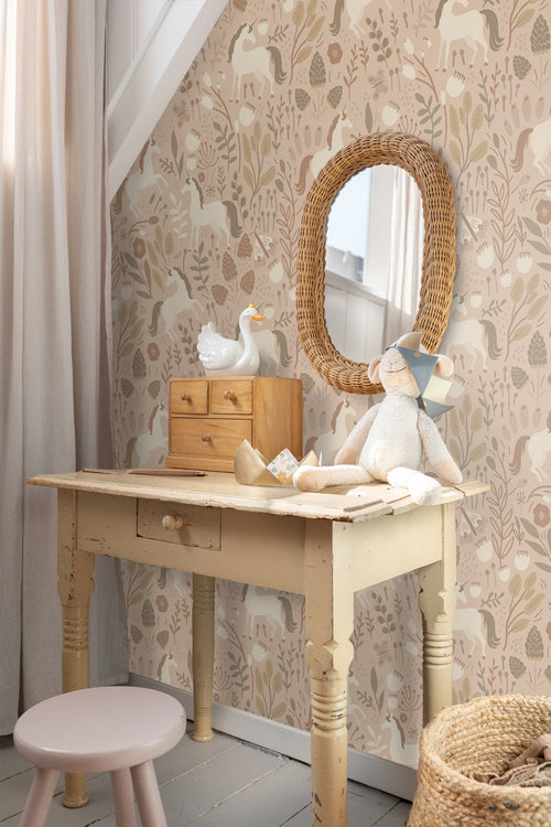 ESTAhome behang unicorns zand beige - 53 cm x 10.05 m - 139875 - vtwonen shop