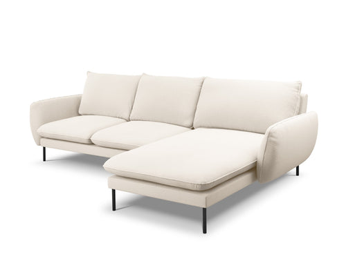 Cosmopolitan Design rechter hoekbank Vienna 5-zits, boucle, beige - 170x255x95cm