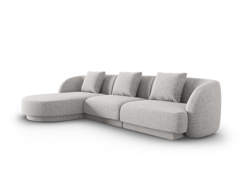 Cosmopolitan Design linker hoekbank Tulum 4-zits, chenille, lichtgrijs - 156x255x70cm
