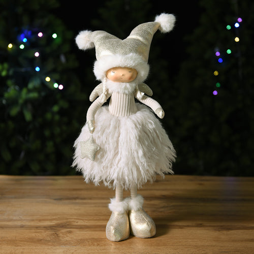 Sia Deco - Kerstfiguur Fillette Dreamy - Crème / 57 cm - Crème - Polyester - H57 - vtwonen shop