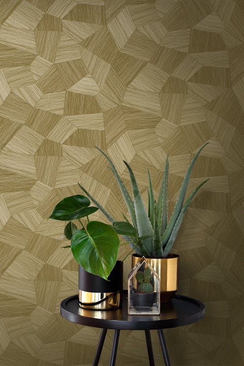 Origin Wallcoverings behang grafisch 3D motief goud - 53 cm x 10.05 m - 347822 - vtwonen shop