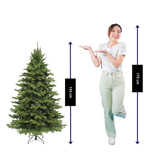 Triumph Tree Sherwood Deluxe - Kerstboom met Volle Uitstraling en 1092 Takken - Kerstversiering voor Binnen - Kunstboom Makkelijk op te Zetten - 155 x