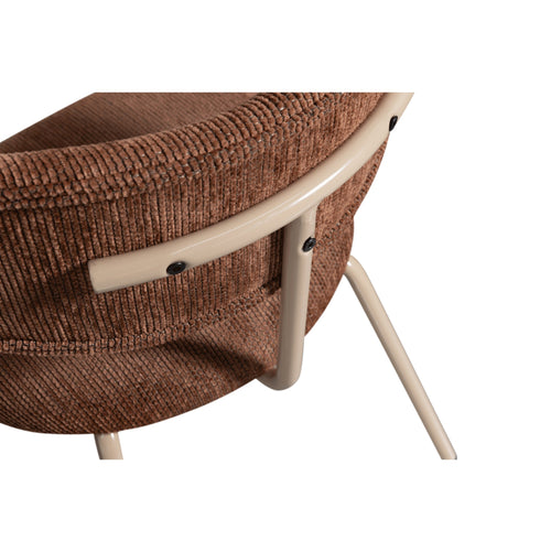 WOOOD eetkamerstoelen Travis - Polyester - Bruin - Set van 2