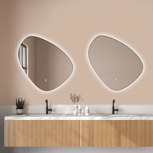 LOMAZOO badkamerspiegel Zürich - met LED verlichting - ovaal - 80 x 80 cm