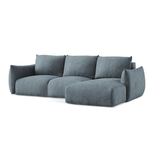 LaMiaSofa hoekbank rechts Savona - chenille stof - jeans - 242x162x90