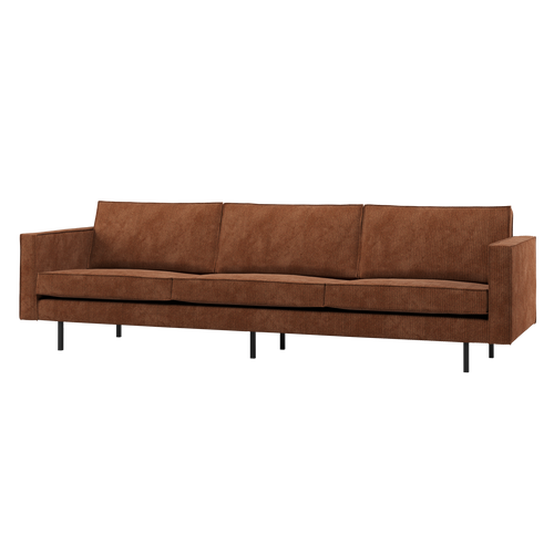 WOOOD 3-zits bank Rodeo - Ribstof - Roestbruin - 85x277x86 - vtwonen shop
