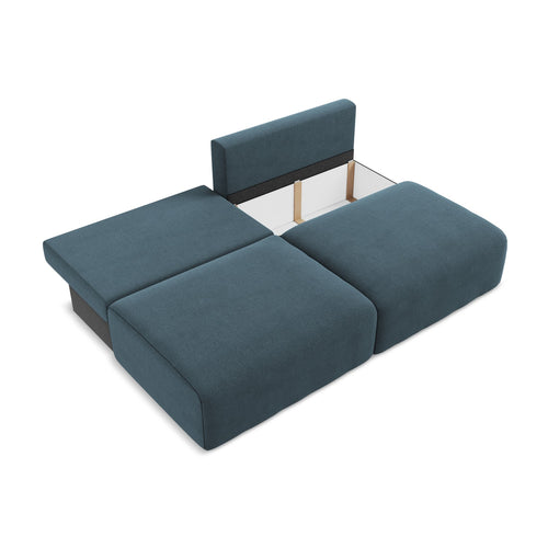 LaMiaSofa 3-zits slaapbank Ostia - textuurstof - jeans - 216x102x79