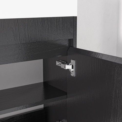 LOMAZOO toiletmeubel Ibiza - witte wastafel - zwart eiken