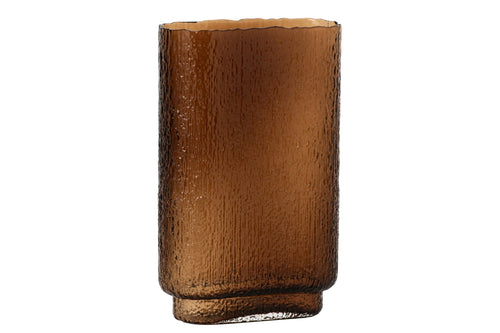 J-Line vaas - glas - bruin - large