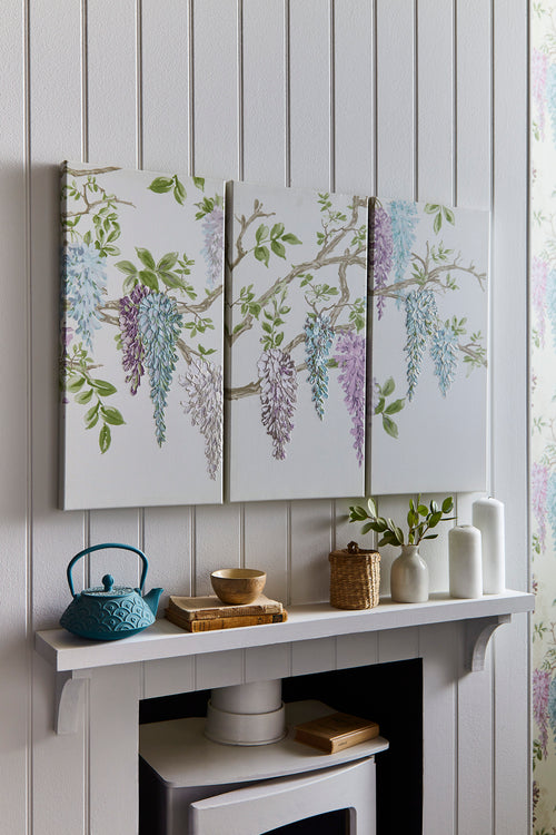 Laura Ashley Canvas met Borduurwerk - Wisteria Garden - 60x90cm - vtwonen shop