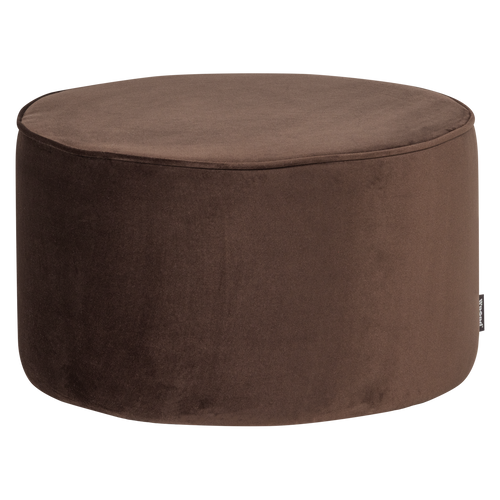 WOOOD poef laag Sara 36xØ60 cm - Velvet - Donkerbruin