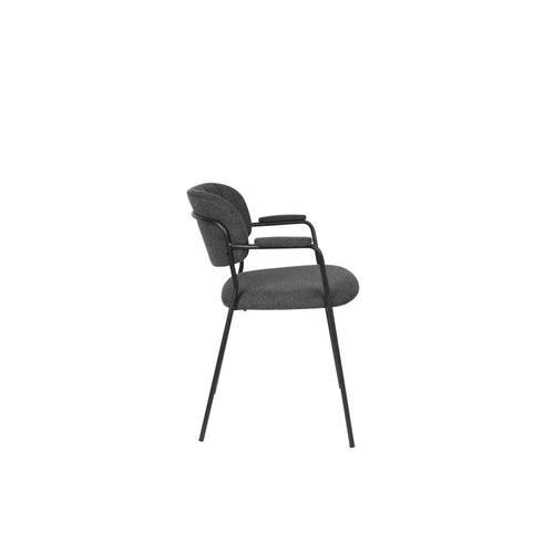 Housecraft Living Jolien Eetkamerstoelen armleuning Zwart/Donkergrijs - Set van 2 - vtwonen shop